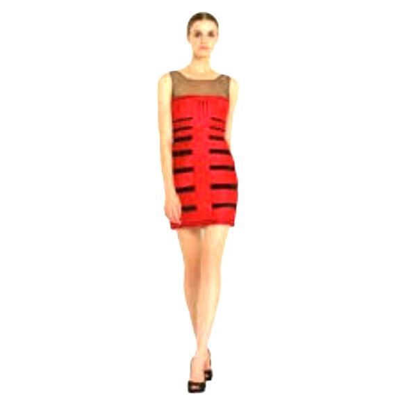 BCBG Max Azria Black and Red Cocktail Dress - Size 6 - Picture 8 of 8